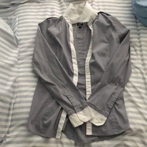Gray button down shirt